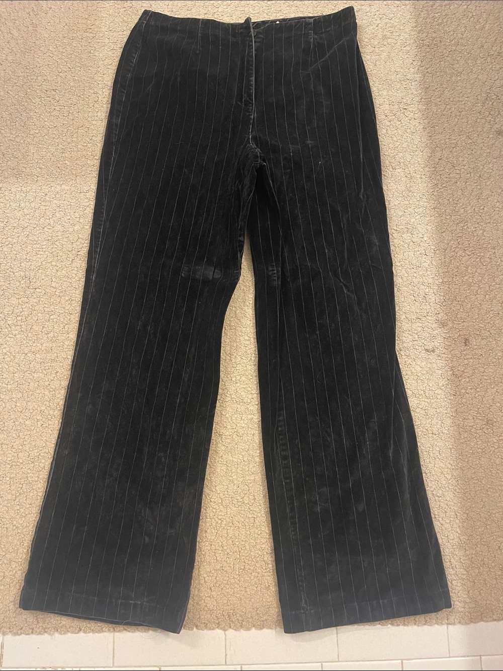 Talbots Black Pinstripe Velvet Pants